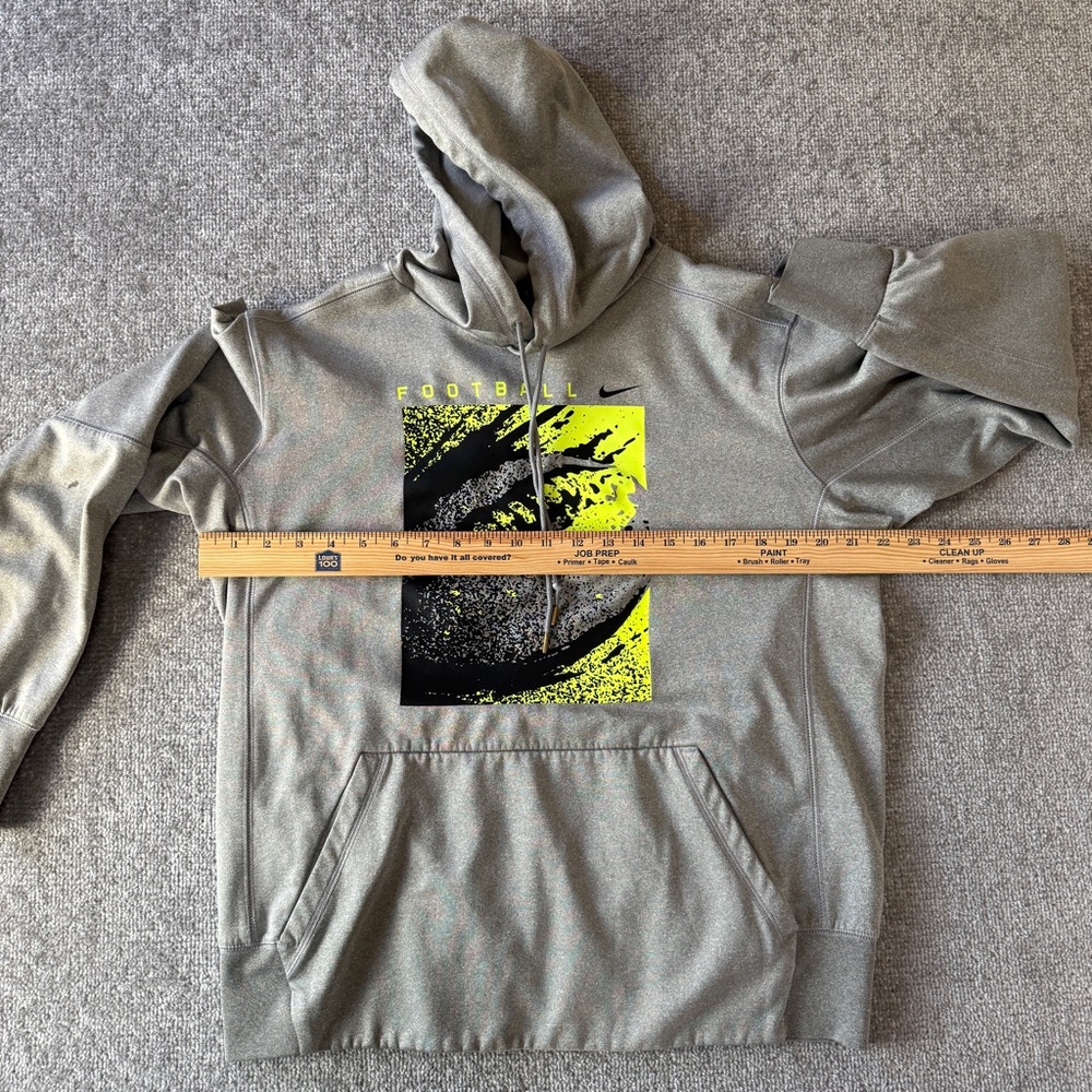 Nike Dri-Fit Men's Gray Neon Football Graphic Hoodie Sweatshirt Size Medium - Picture 5 of 8